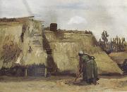 Vincent Van Gogh Cottage with Woman Digging (nn04) oil